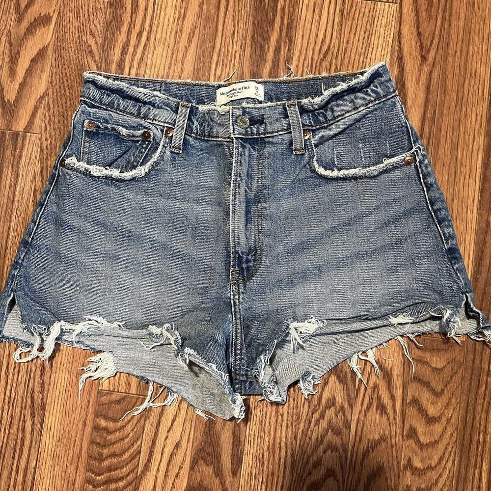 Abercrombie Fitch The Cutoff Short High Rise Curve Love Denim Shorts Womens 27/4